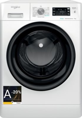 Lave linge hublot WHIRLPOOL FFBP9489BVFR - 9 kg - 1400 tr/min - Classe A - Moteur induction