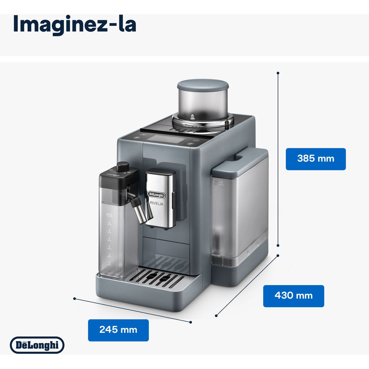 Expresso Broyeur DELONGHI FEB4455.G Rivelia Latte Gris