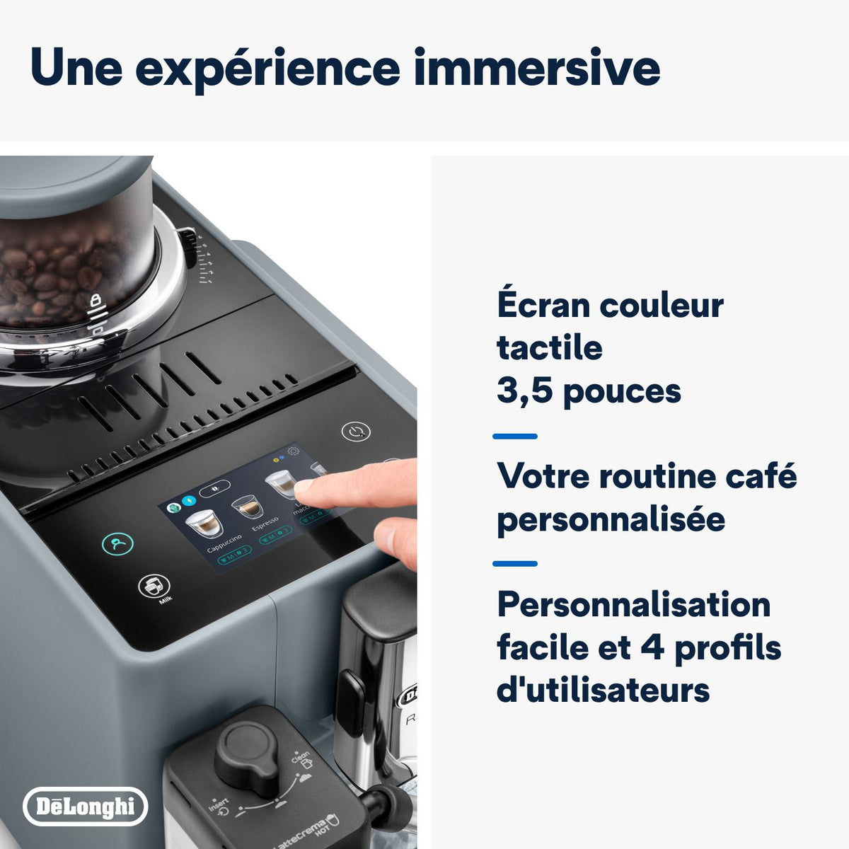 Expresso Broyeur DELONGHI FEB4455.G Rivelia Latte Gris